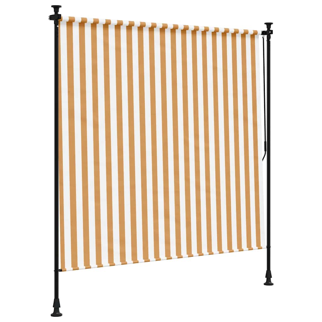 vidaXL Outdoor Roller Blind Orange and White 150x270 cm Fabric&Steel 5