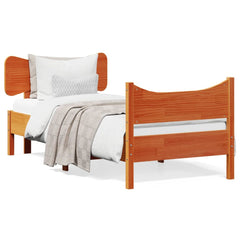 vidaXL Bed Frame without Mattress Wax Brown 75x190 cm Solid Wood Pine 2