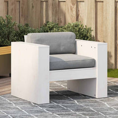 Garden Sofa Solid Wood Pine in White
