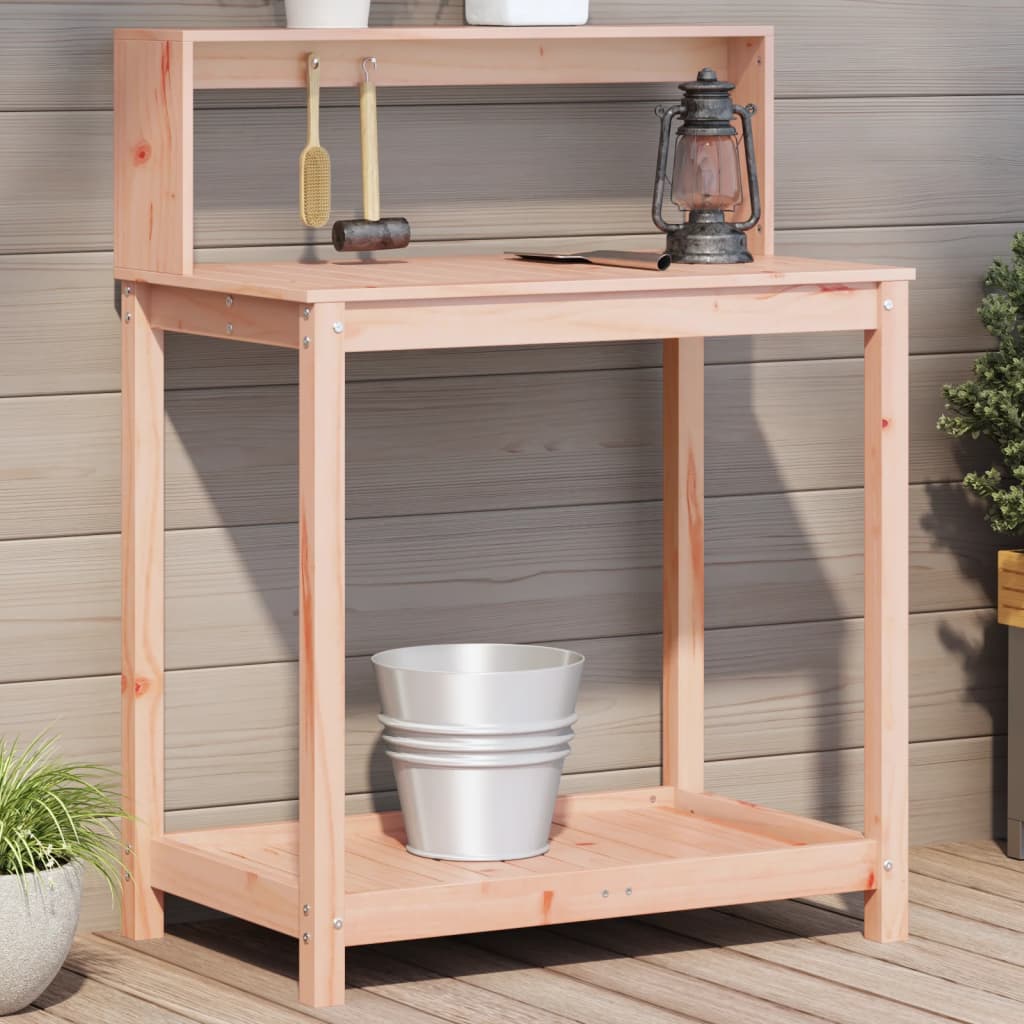 Potting Table with Shelves Solid Wood Pine Natural douglas 82,5 x 50 x 109,5 cm