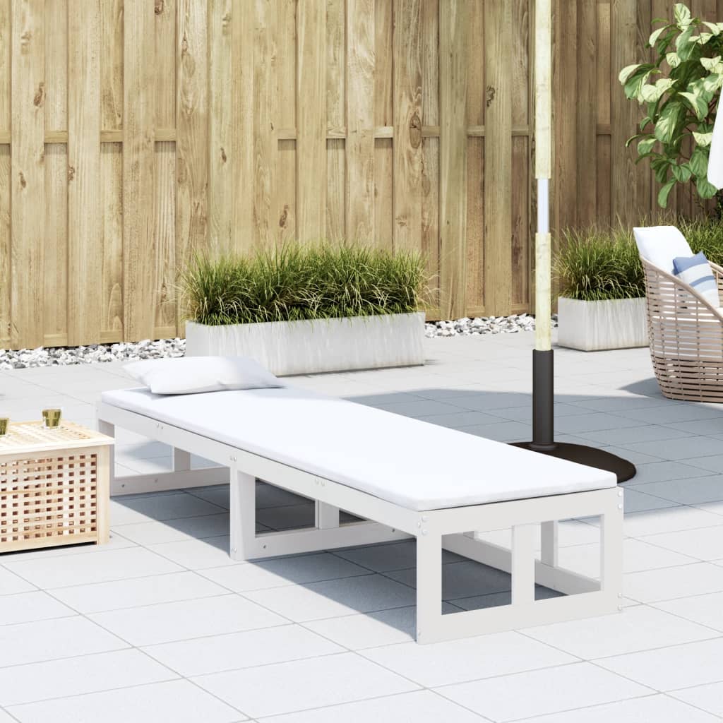vidaXL Garden Sofa Bench Extendable White Solid Wood Pine 4