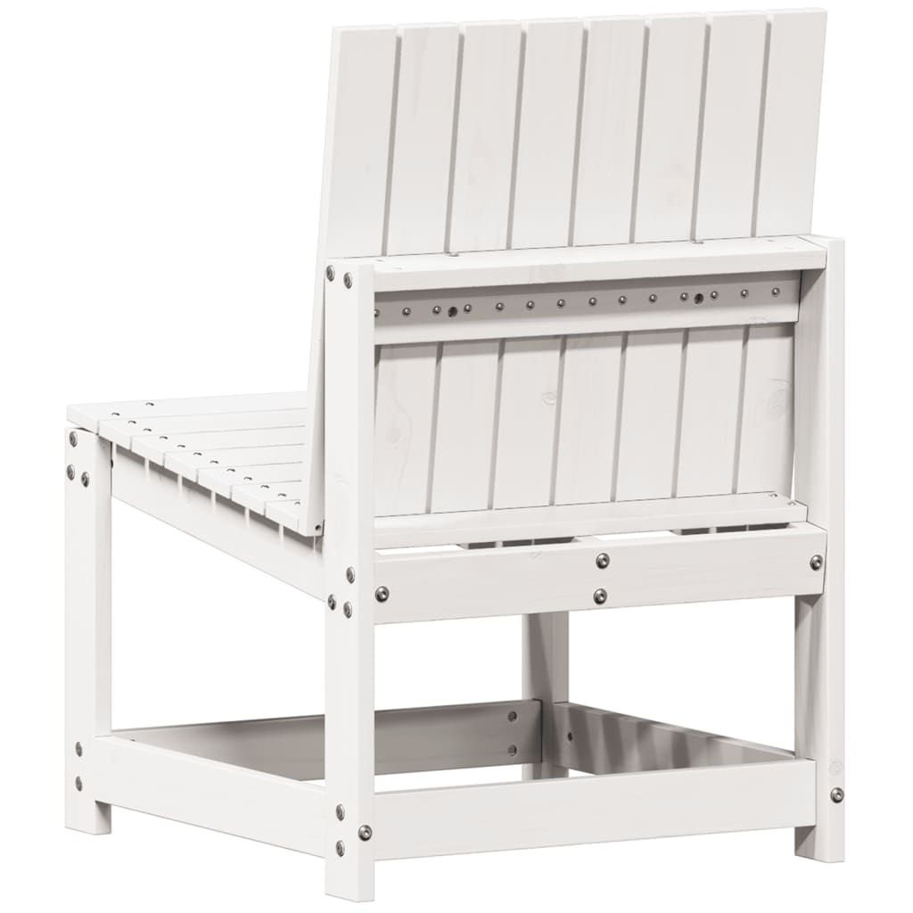 vidaXL 3 Piece Garden Lounge Set White Solid Wood Pine 6