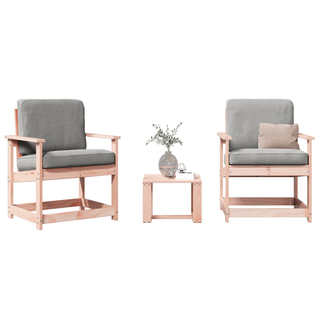 vidaXL 3 Piece Garden Lounge Set Solid Wood Douglas 1
