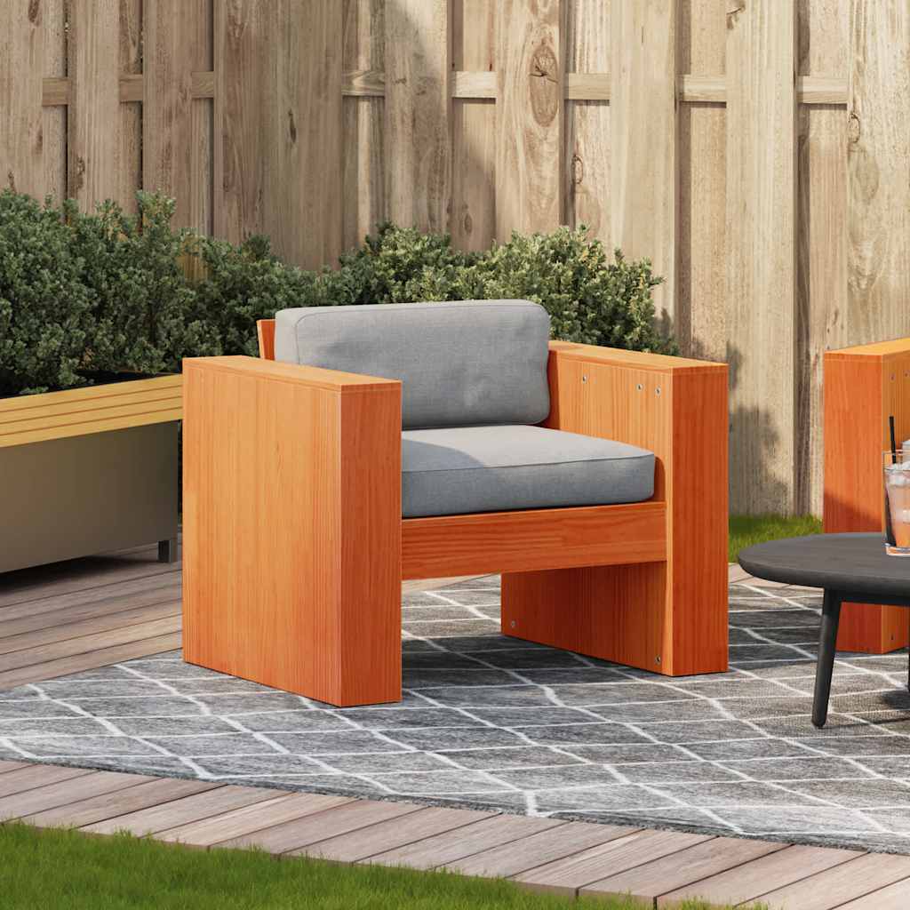vidaXL Garden Sofa Wax Brown 79x60x62 cm Solid Wood Pine 3