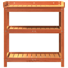 vidaXL Potting Table with Shelves Brown 82,5x45x86,5 cm Solid Wood Pine 4