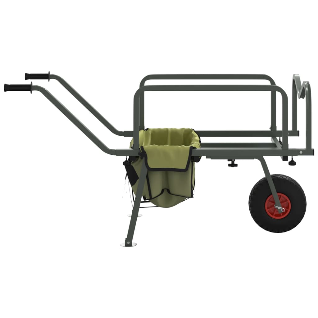 Fishing Trolley Green with Powder-coated Steel 1 wheel