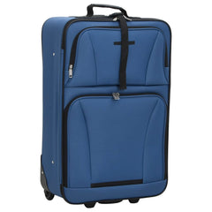vidaXL 5 Piece Travel Luggage Set Bule Fabric 3
