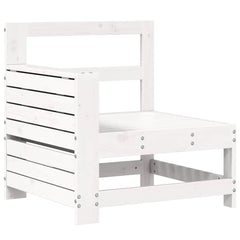 vidaXL Garden Armrest Sofa with Side Table White Solid Wood Pine 2