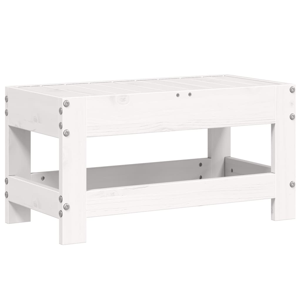 vidaXL Garden Footstool White 62x30x32 cm Solid Wood Pine 2