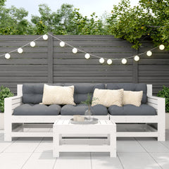 vidaXL Garden Footstool White 62x30x32 cm Solid Wood Pine 3