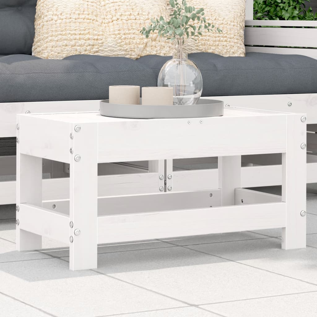 vidaXL Garden Footstool White 62x30x32 cm Solid Wood Pine 1