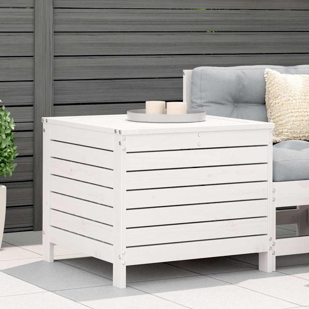 vidaXL White 100x50x75 cm Solid Wood Pine White Pinewood