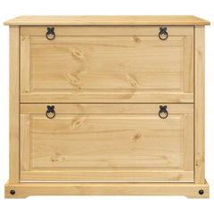 vidaXL Shoe Cabinet "Corona" 99x32x85 cm Solid Wood Pine 4