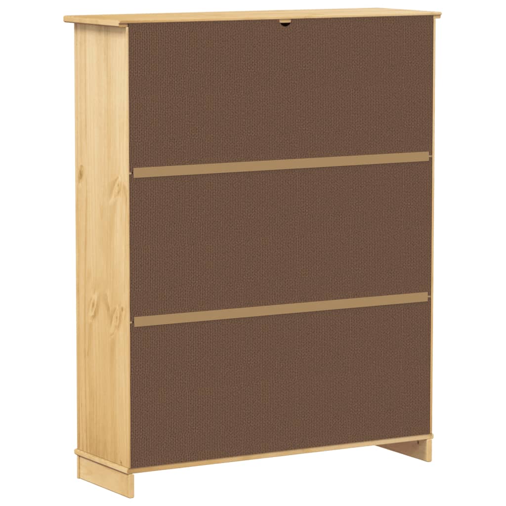 vidaXL Shoe Cabinet "Corona" 99x32x124,5 cm Solid Wood Pine 5