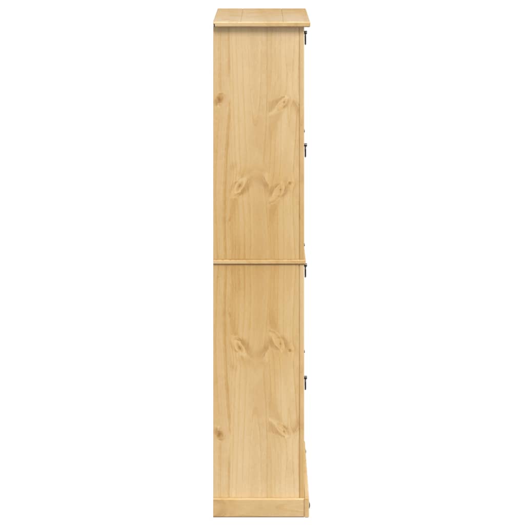 vidaXL Shoe Cabinet "Corona" 99x32x163,5 cm Solid Wood Pine 6