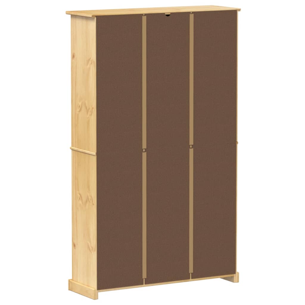 vidaXL Shoe Cabinet "Corona" 99x32x163,5 cm Solid Wood Pine 5