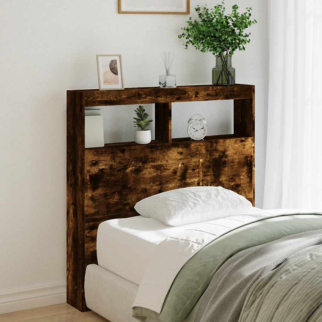 vidaXL Headboard Cabinet with LED 100 x 17 x 102 cm