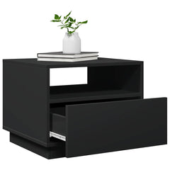 vidaXL Coffee Table with LED Lights Black 50x49x40 cm 6