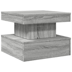 vidaXL Coffee Table with LED Lights Grey Sonoma 50x50x40 cm 3