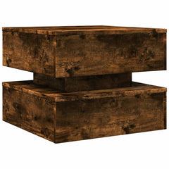 vidaXL Coffee Table with LED Lights Smoked Oak 50x50x40 cm 3
