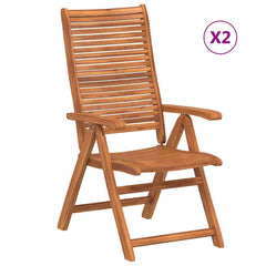 Reclining Folding Chairs 56x72x107 cm Solid Wood Acacia 2