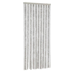 vidaXL Fly Curtain Light Grey and White 90x200 cm Chenille 2