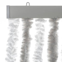 vidaXL Fly Curtain Light Grey and White 90x200 cm Chenille 4
