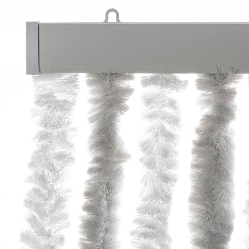 vidaXL Fly Curtain Light Grey and White 90x200 cm Chenille 4
