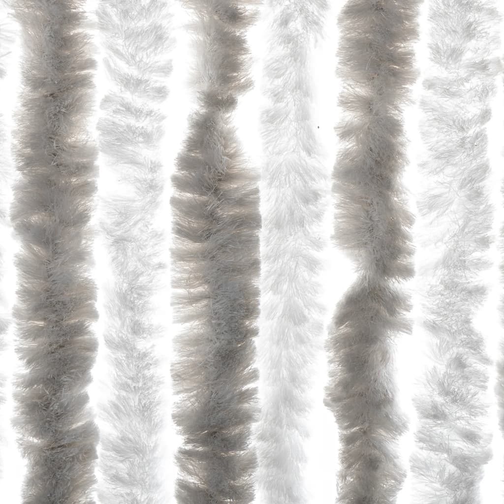 vidaXL Fly Curtain Light Grey and White 90x200 cm Chenille 6