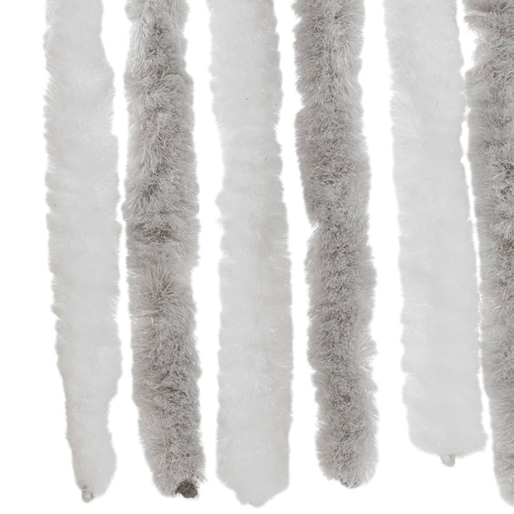 vidaXL Fly Curtain Light Grey and White 100x220 cm Chenille 5