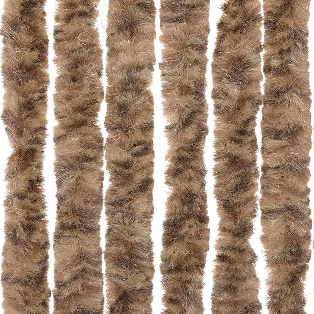 vidaXL Fly Curtain Beige and Dark Brown 56x185 cm Chenille 6