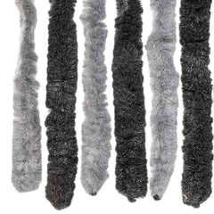 vidaXL Fly Curtain Grey and Black 56x185 cm Chenille 5