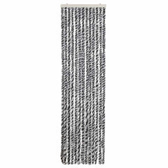 vidaXL Fly Curtain Grey and Black and White 56x200 cm Chenille 3