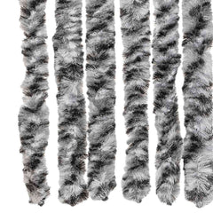 vidaXL Fly Curtain Grey and Black and White 56x200 cm Chenille 5