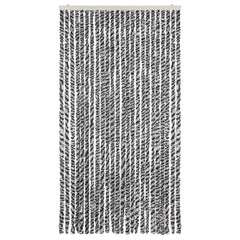vidaXL Fly Curtain Grey and Black and White 100x230 cm Chenille 3