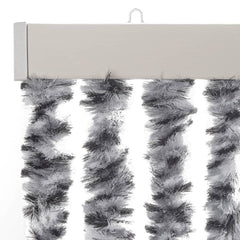 vidaXL Fly Curtain Grey and Black and White 100x230 cm Chenille 4