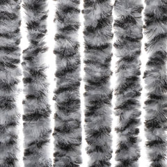 vidaXL Fly Curtain Grey and Black and White 100x230 cm Chenille 6