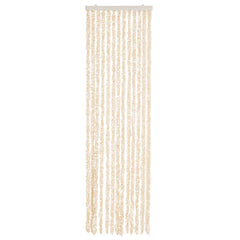 vidaXL Fly Curtain Beige and White 56x200 cm Chenille 3