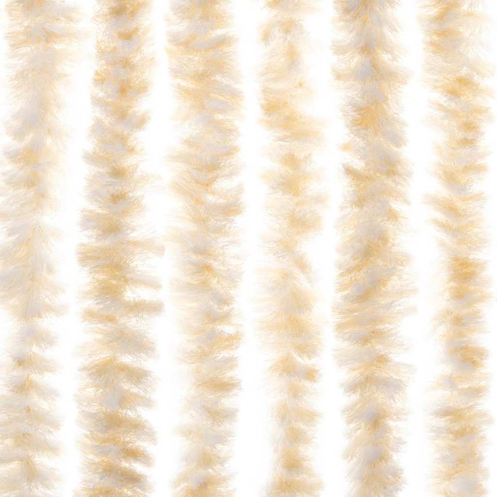 vidaXL Fly Curtain Beige and White 56x200 cm Chenille 6