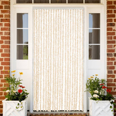 Fly Curtain 90x200 cm Chenille Beige and white