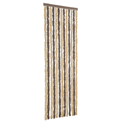 vidaXL Fly Curtain Dark Brown and Beige 56x200 cm Chenille 2