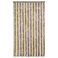 vidaXL Fly Curtain Dark Brown and Beige 100x230 cm Chenille 3