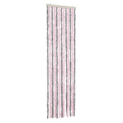 vidaXL Fly Curtain Silver Grey and Pink 56x185 cm Chenille 2