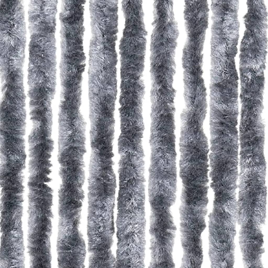 vidaXL Fly Curtain Silver 100x200 cm Chenille 5