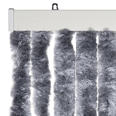 vidaXL Fly Curtain Silver 100x230 cm Chenille 4