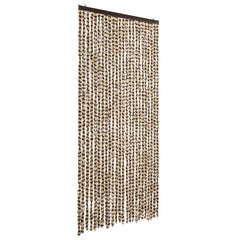 vidaXL Fly Curtain Beige and Brown 100x200 cm Chenille 2