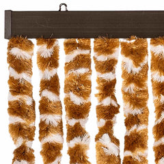 vidaXL Fly Curtain Ochre and White 90x200 cm Chenille 4