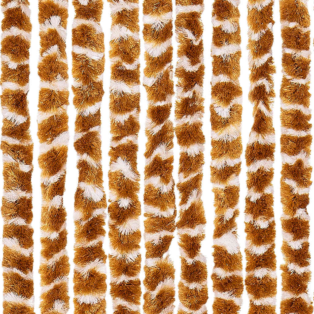 vidaXL Fly Curtain Ochre and White 90x200 cm Chenille 5