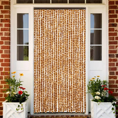 Fly Curtain 100x200 cm Chenille Ochre and white