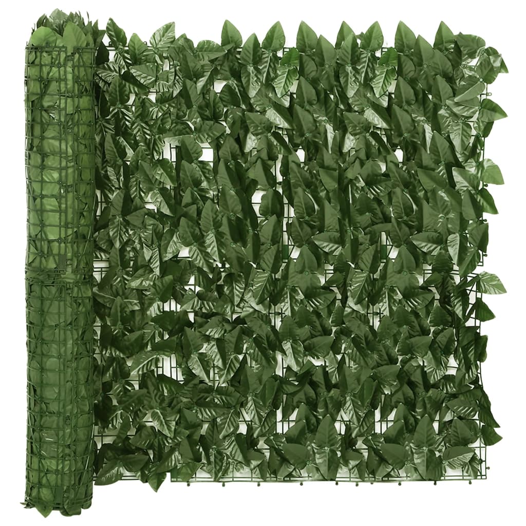 vidaXL Balcony Screen with Dark Green Leaves 200x75 cm 2